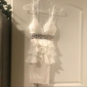 Women’s mini white dress w/ rhinestones size S